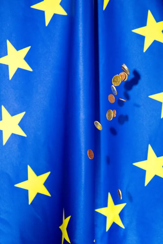 Monedas de euro, imagen de archivo de 2023.